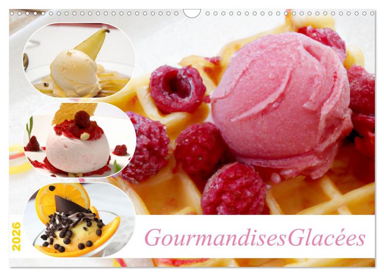 Produktbild: Gourmandises glac&eacute;es (Calendrier mural 2026 DIN A3 vertical), CALVENDO calendrier mensuel
