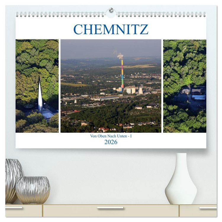 Produktbild: Chemnitz - Von Oben Nach Unten (hochwertiger Premium Wandkalender 2026 DIN A2 quer), Kunstdruck in Hochglanz
