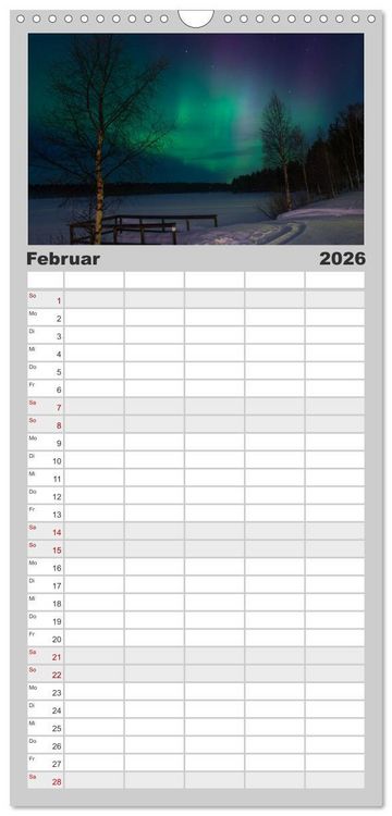 Produktbild: Familienplaner 2026 - Licht des Nordens mit 5 Spalten (Wandkalender, 21 x 45 cm) CALVENDO