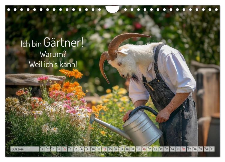 Produktbild: Den Bock zum G&auml;rtner gemacht (Wandkalender 2026 DIN A4 quer), CALVENDO Monatskalender