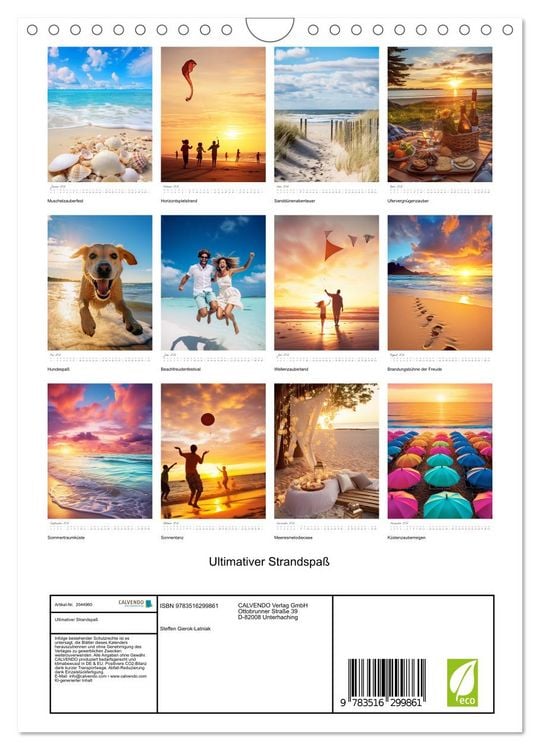 Produktbild: Ultimativer Strandspa&szlig; (Wandkalender 2026 DIN A4 hoch), CALVENDO Monatskalender
