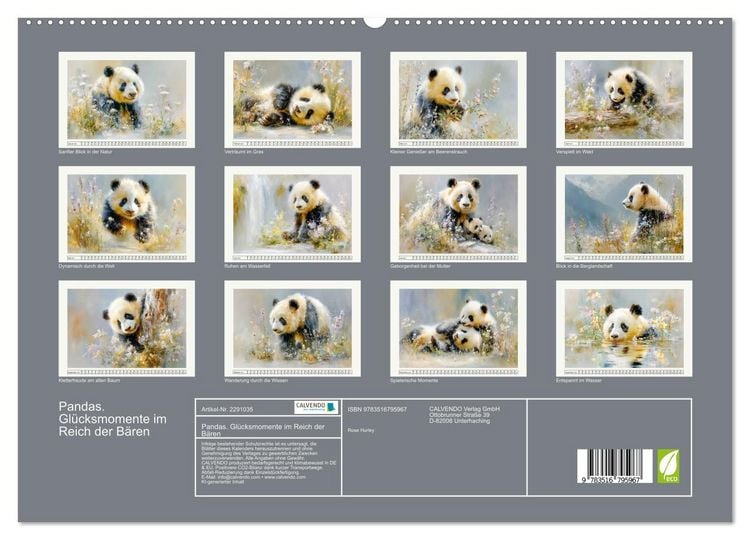Produktbild: Pandas. Gl&uuml;cksmomente im Reich der B&auml;ren (hochwertiger Premium Wandkalender 2027 DIN A2 quer), Kunstdruck in Hochglanz
