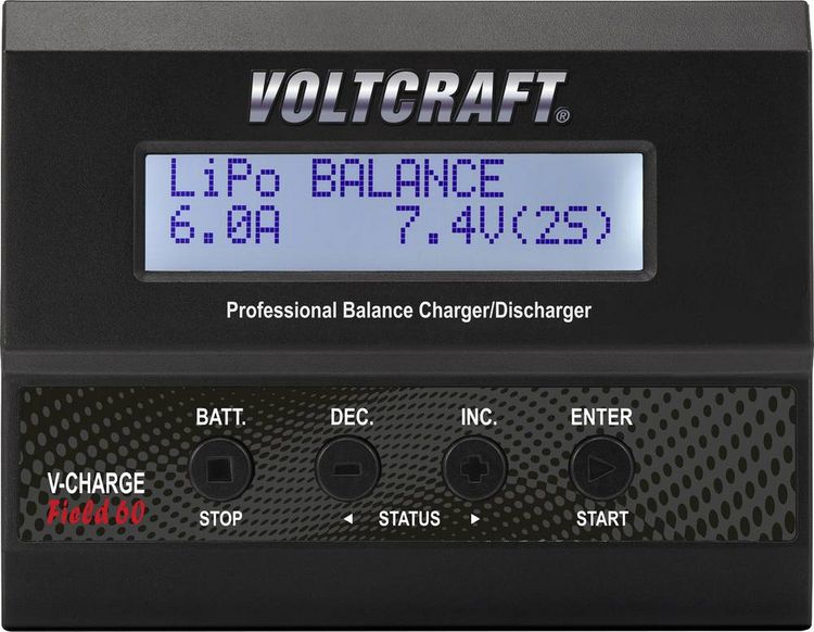 Produktbild: VOLTCRAFT V-Charge 60 DC Modellbau-Multifunktionsladeger&auml;t 12 V 6 A LiPo, LiIon, LiFePO, LiHV, NiCd, NiMH, Blei