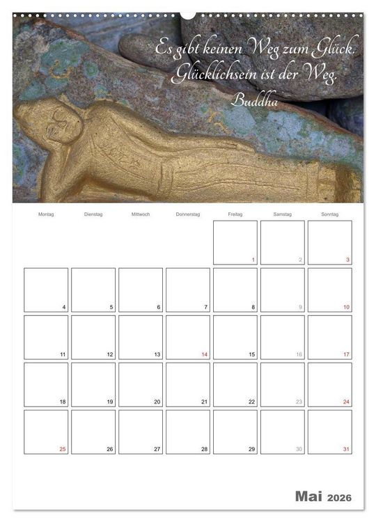 Produktbild: Harmonie und Freude Buddhistische Weisheiten 2026 (hochwertiger Premium Wandkalender 2026 DIN A2 hoch), Kunstdruck in Hochglanz