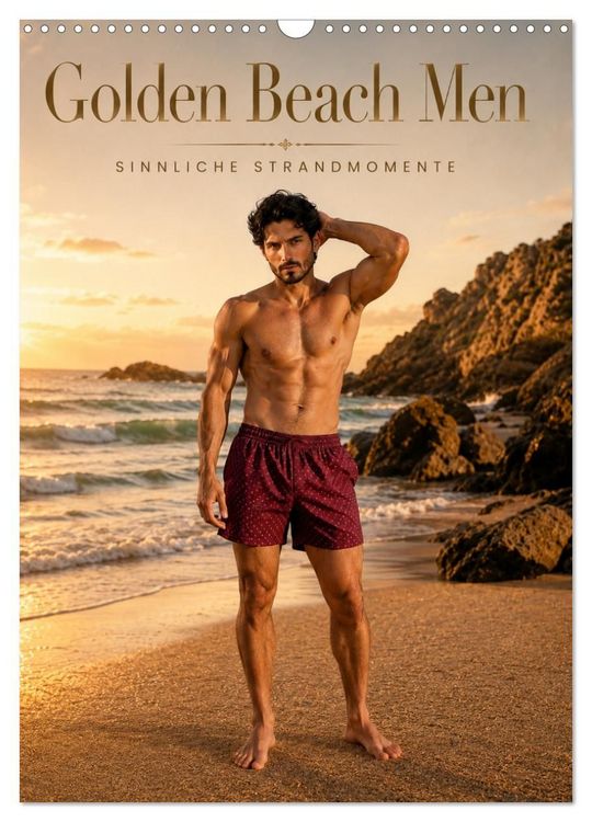 Produktbild: Golden Beach Men - Sinnliche Strandmomente (Wandkalender 2027 DIN A3 hoch), CALVENDO Monatskalender