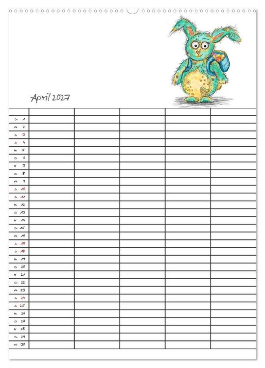 Produktbild: Bunte Freunde (hochwertiger Premium Wandkalender 2027 DIN A2 hoch), Kunstdruck in Hochglanz