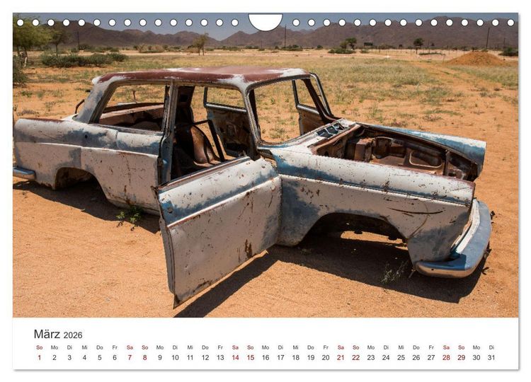 Produktbild: Solitaire Alte verlassene Autos in der namibischen W&uuml;ste (Wandkalender 2026 DIN A4 quer), CALVENDO Monatskalender