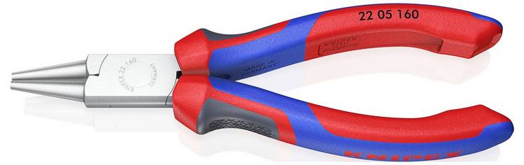 Produktbild: Knipex 22 05 160 Werkstatt Rundzange Gerade Chrom-Vanadium Elektrostahl 160mm