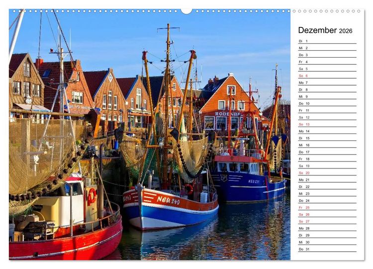 Produktbild: Neuharlingersiel - Ostfrieslands sch&ouml;nstes Hafenst&auml;dtchen (hochwertiger Premium Wandkalender 2026 DIN A2 quer), Kunstdruck in Hochglanz