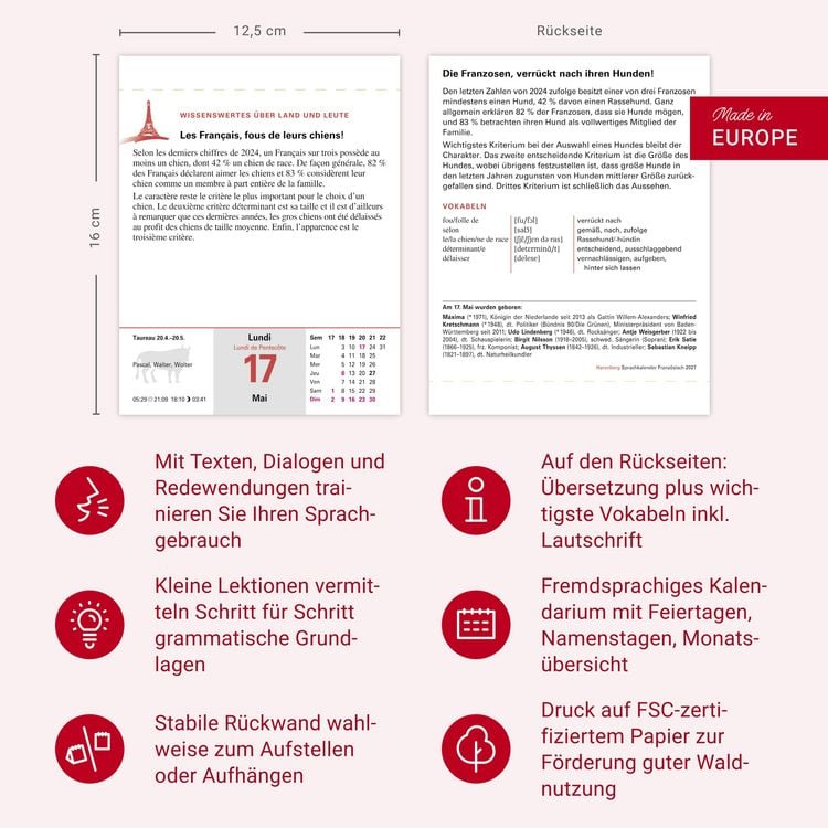 Produktbild: Franz&ouml;sisch Sprachkalender 2027 - Franz&ouml;sisch lernen leicht gemacht - Tagesabrei&szlig;kalender