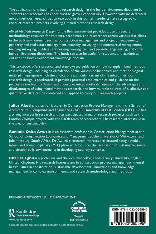 Produktbild: Mixed Methods Research Design for the Built Environment