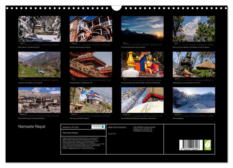 Produktbild: Namaste Nepal (Wandkalender 2026 DIN A3 quer), CALVENDO Monatskalender