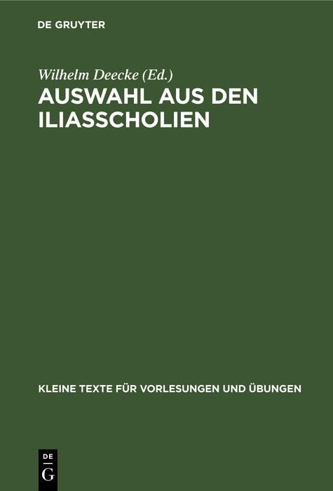 Produktbild: Auswahl aus den Iliasscholien