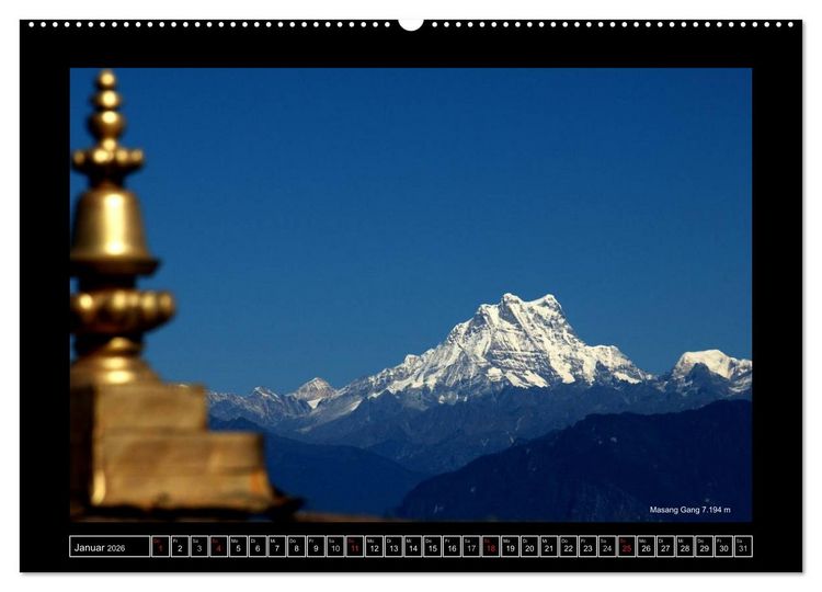 Produktbild: Bhutan Druk Yul 2026 (hochwertiger Premium Wandkalender 2026 DIN A2 quer), Kunstdruck in Hochglanz