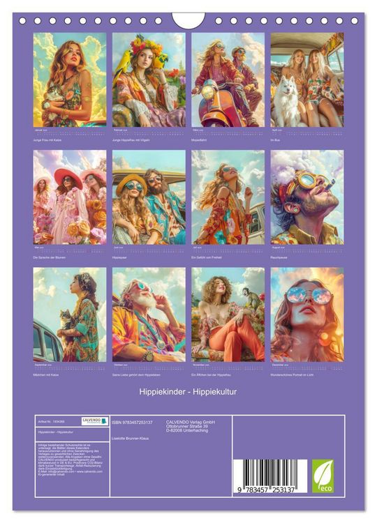 Produktbild: Hippiekinder - Hippiekultur (Wandkalender 2026 DIN A4 hoch), CALVENDO Monatskalender
