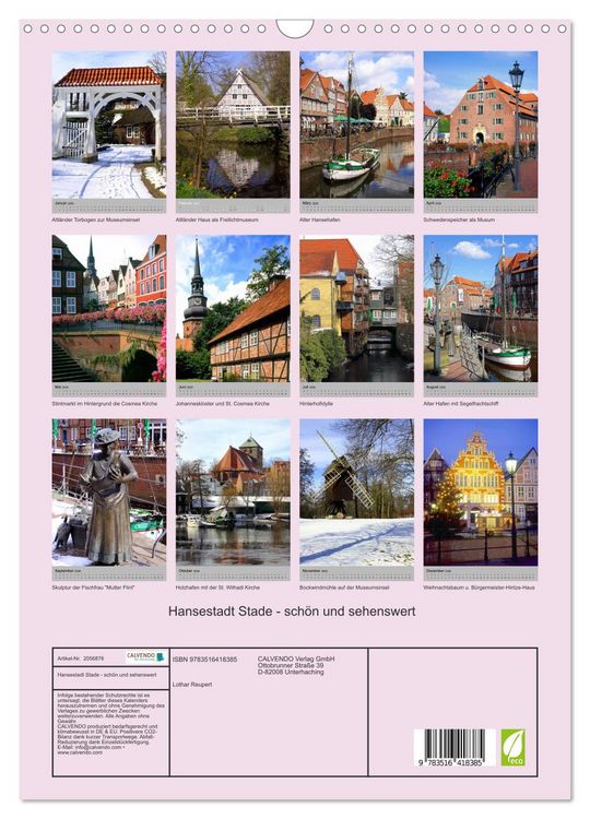 Produktbild: Hansestadt Stade - sch&ouml;n und sehenswert (Wandkalender 2026 DIN A3 hoch), CALVENDO Monatskalender