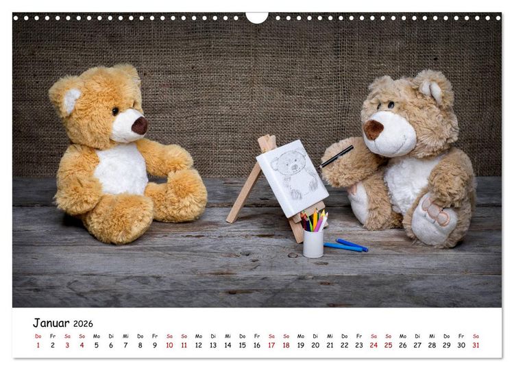 Produktbild: Eddy, der Teddy (Wandkalender 2026 DIN A3 quer), CALVENDO Monatskalender