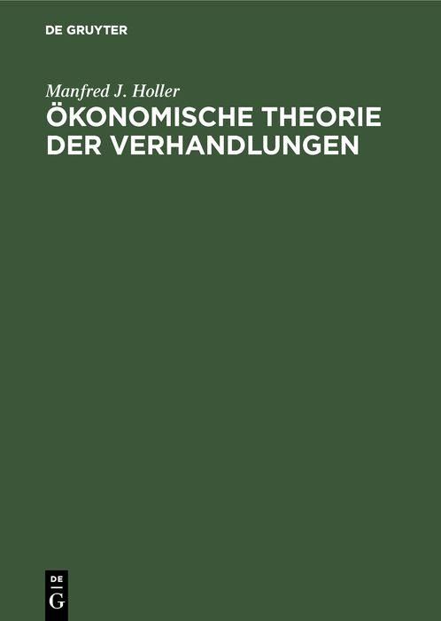 Produktbild: &Ouml;konomische Theorie der Verhandlungen
