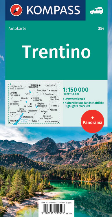 Produktbild: KOMPASS Autokarte Trentino 1:150.000