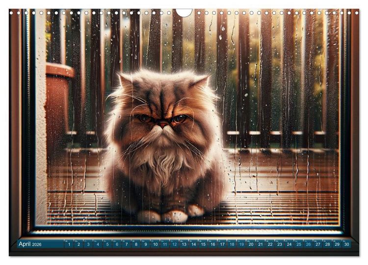 Produktbild: Katzenlaunen - Durch das Jahr mit Fluff und Grummeln (Wandkalender 2026 DIN A3 quer), CALVENDO Monatskalender