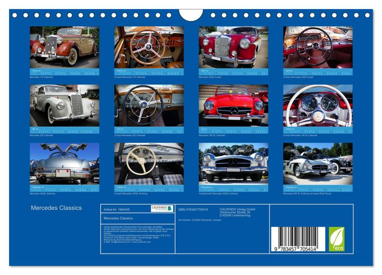 Produktbild: Mercedes Classics (Wandkalender 2026 DIN A4 quer), CALVENDO Monatskalender