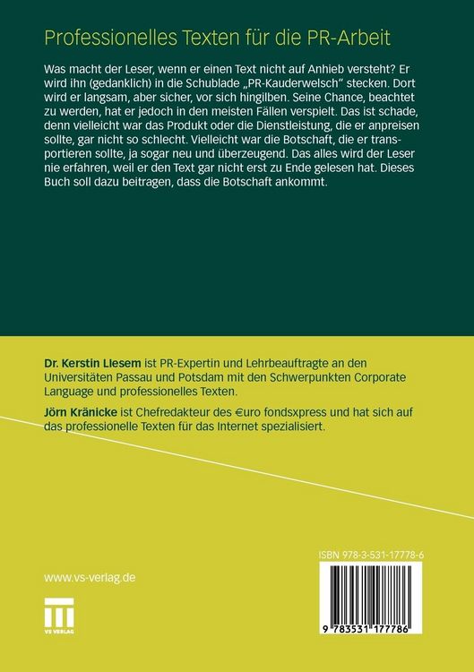 Produktbild: Professionelles Texten f&uuml;r die PR-Arbeit
