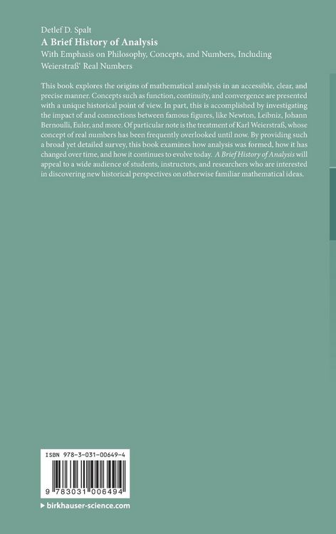 Produktbild: A Brief History of Analysis