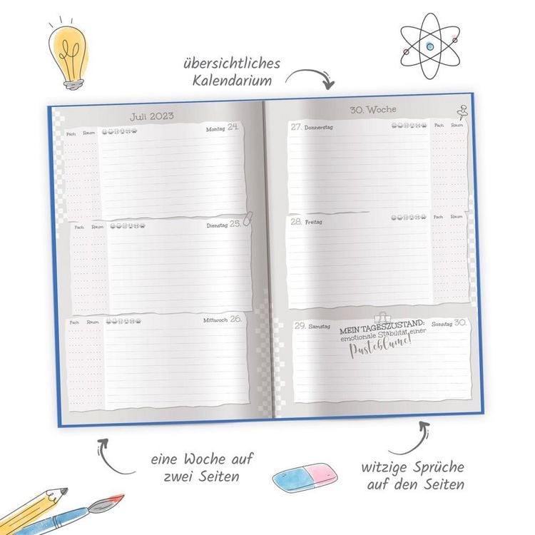 Produktbild: Tr&ouml;tsch Sch&uuml;lerkalender Specials mit Wattierung Peace 23/24