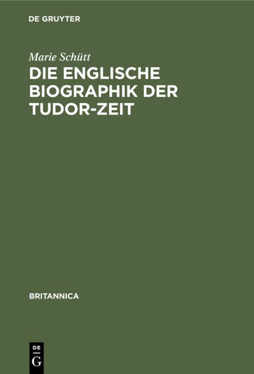 Produktbild: Die englische Biographik der Tudor-Zeit