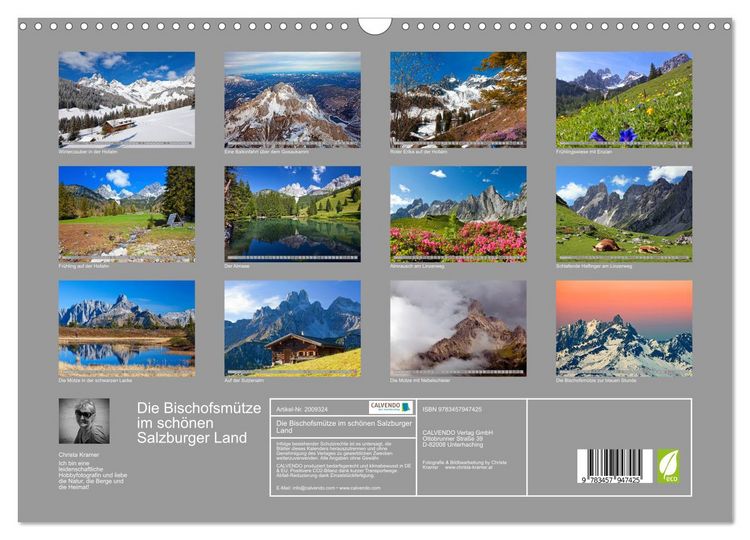 Produktbild: Die Bischofsm&uuml;tze im sch&ouml;nen Salzburger Land (Wandkalender 2026 DIN A3 quer), CALVENDO Monatskalender