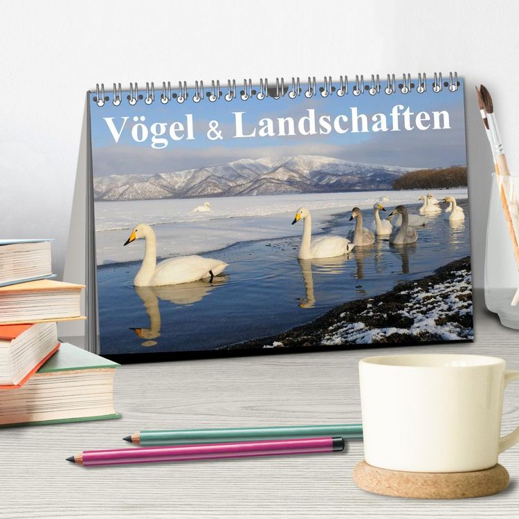 Produktbild: V&ouml;gel & Landschaften (Tischkalender 2026 DIN A5 quer), CALVENDO Monatskalender