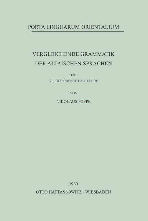 Produktbild: Vergleichende Grammatik der altaischen Sprachen