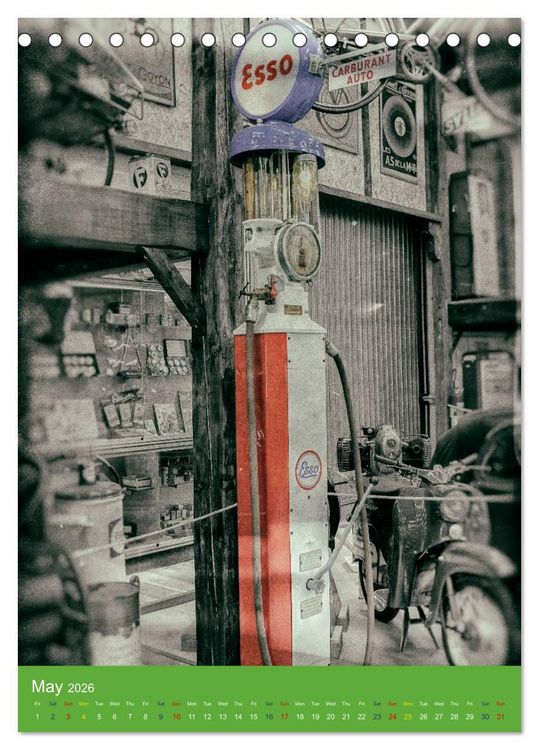 Produktbild: Fuel vintage pumps (Desk Calendar 2026 DIN A5 portrait), CALVENDO 12 Month DeskCalendar