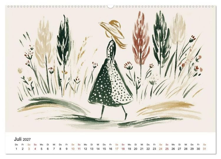 Produktbild: Ein Jahr in sanften Farben (Wandkalender 2027 DIN A2 quer), CALVENDO Monatskalender