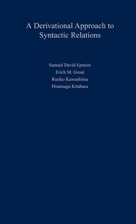 Produktbild: Derivational Approach to Syntactic Relations