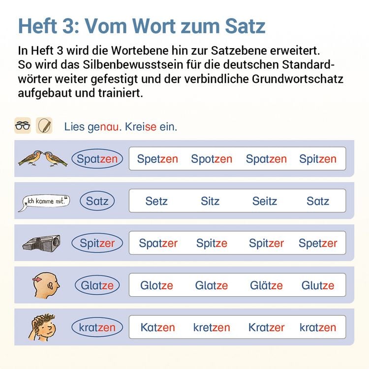 Produktbild: Lesen mit Rico Schnabel, Heft 3: Vom Wort zum Satz - silbierte Ausgabe