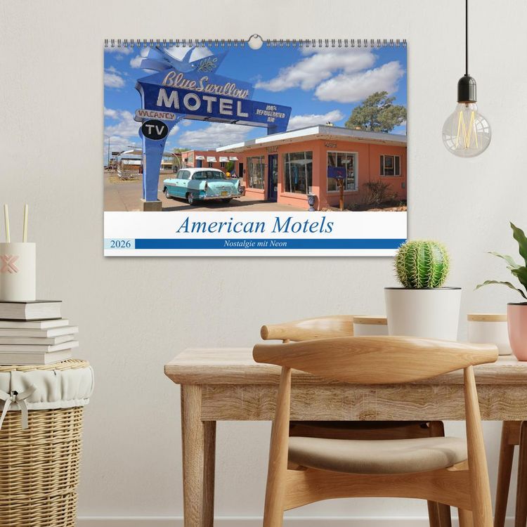Produktbild: American Motels - Nostalgie mit Neon (Wandkalender 2026 DIN A3 quer), CALVENDO Monatskalender