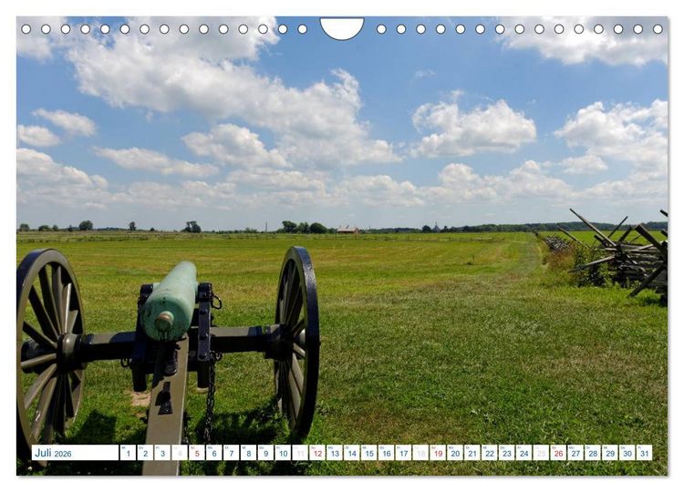 Produktbild: Gettysburg Military Park (Wandkalender 2026 DIN A4 quer), CALVENDO Monatskalender