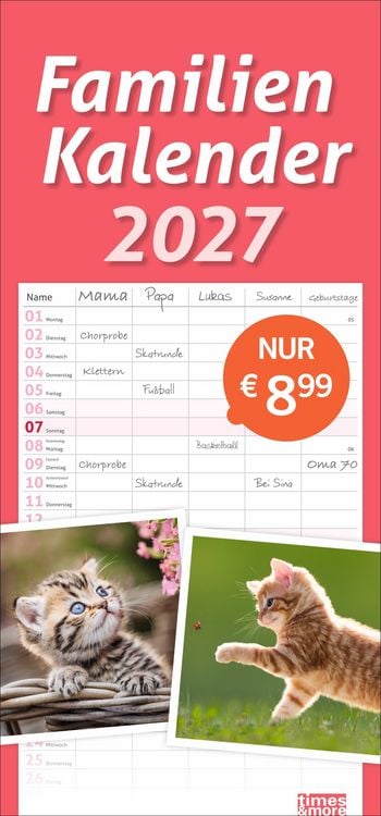 Produktbild: times&more Katzen Familienplaner 2027