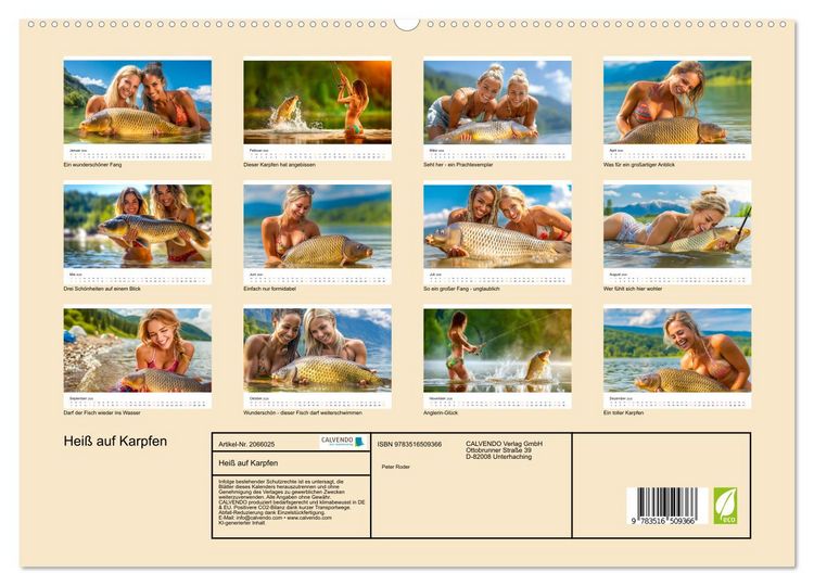 Produktbild: Hei&szlig; auf Karpfen (hochwertiger Premium Wandkalender 2026 DIN A2 quer), Kunstdruck in Hochglanz