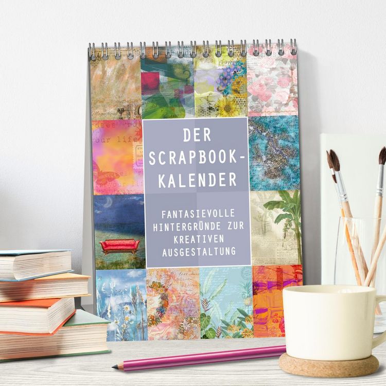 Produktbild: Der Scrapbook-Kalender:Fantasievolle Hintergr&uuml;nde zur kreativen Ausgestaltung (Tischkalender 2026 DIN A5 hoch), CALVENDO Monatskalender