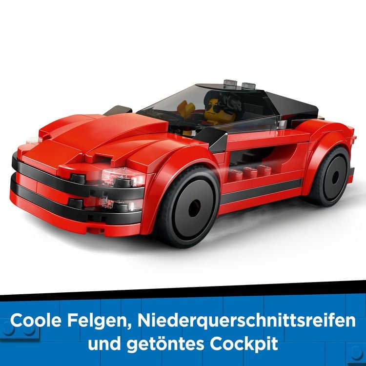 LEGO City Roter Sportwagen - Set mit Spielzeug Supersportwagen 60448