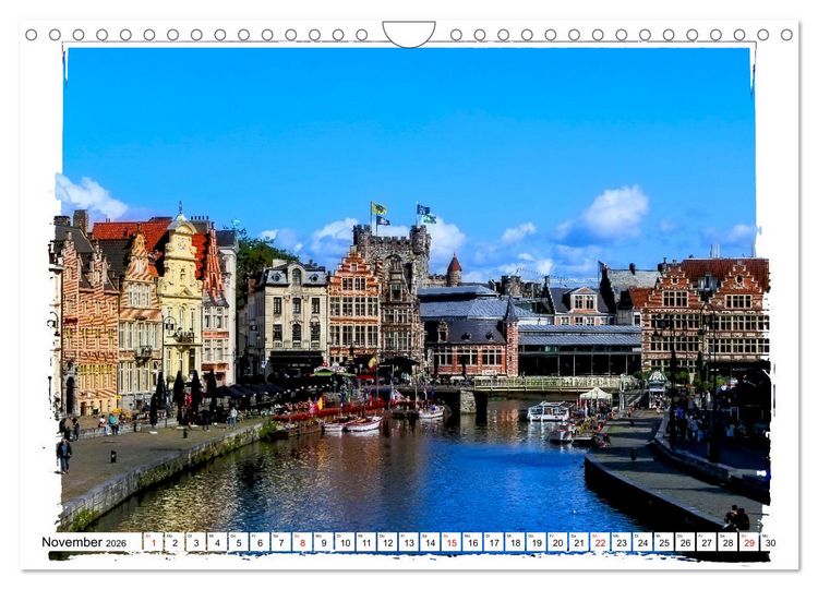 Produktbild: Spaziergang durch Gent (Wandkalender 2026 DIN A4 quer), CALVENDO Monatskalender