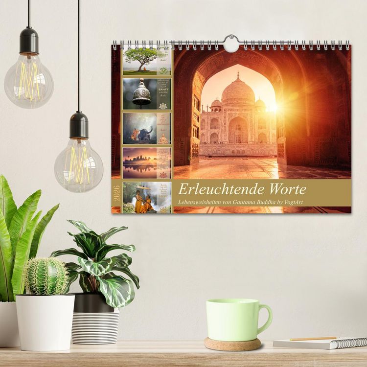 Produktbild: Erleuchtende Worte, Lebensweisheiten von Gautama Buddha by VogtArt (Wandkalender 2026 DIN A4 quer), CALVENDO Monatskalender
