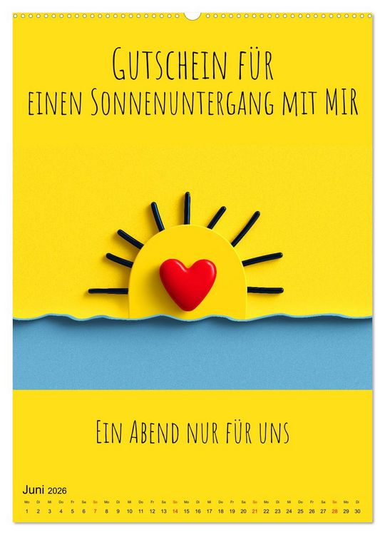 Produktbild: Gutscheinkalender - Gutschein Karten als Geschenk der Liebe (hochwertiger Premium Wandkalender 2026 DIN A2 hoch), Kunstdruck in Hochglanz