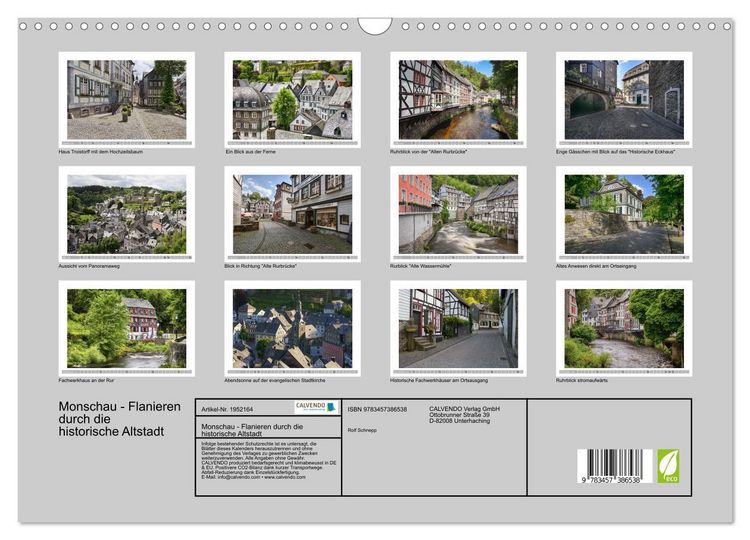 Produktbild: Monschau - Flanieren durch die historische Altstadt (Wandkalender 2026 DIN A3 quer), CALVENDO Monatskalender
