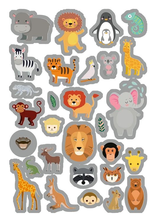 Produktbild: Metallic-Sticker &ndash; Wilde Tiere