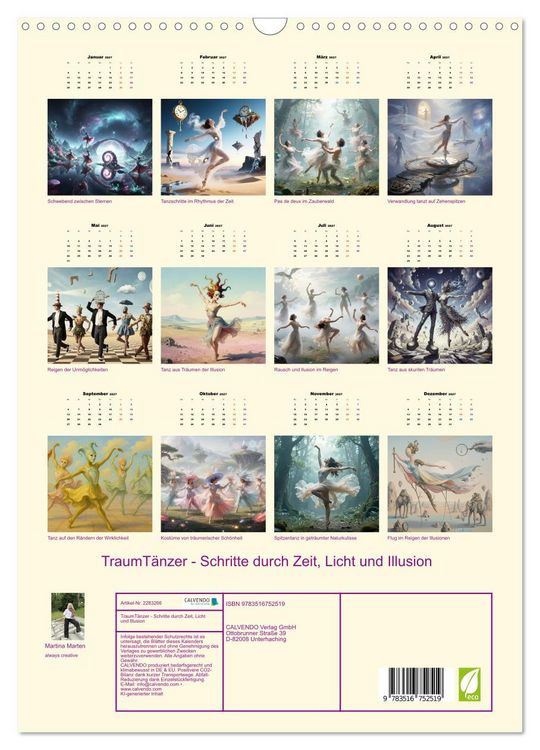 Produktbild: TraumT&auml;nzer - Schritte durch Zeit, Licht und Illusion (Wandkalender 2027 DIN A3 hoch), CALVENDO Monatskalender