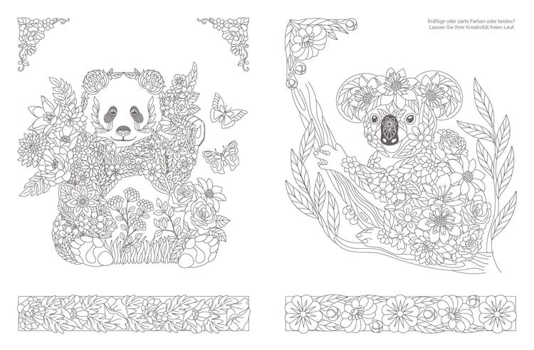 Produktbild: Inspiration Florale Tiere – 50 blumige Motive zum Ausmalen und Träumen