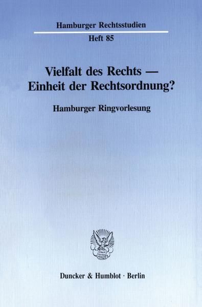 Produktbild: Vielfalt des Rechts - Einheit der Rechtsordnung?